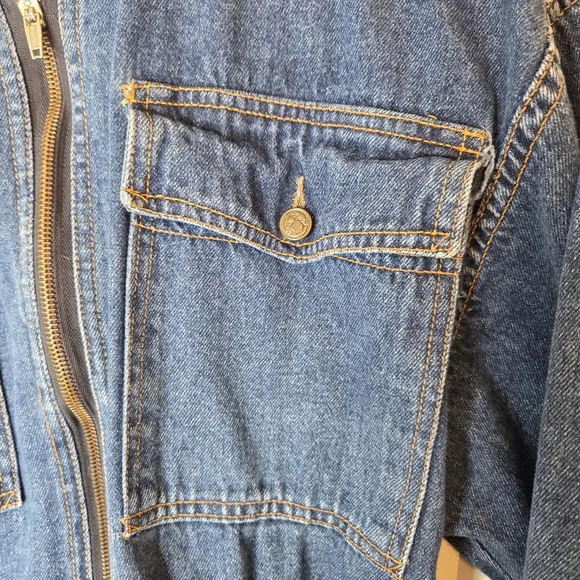 Vintage 80s 19th Avenue Denim Dress Full Zip Size 12 - Picture 7 of 13